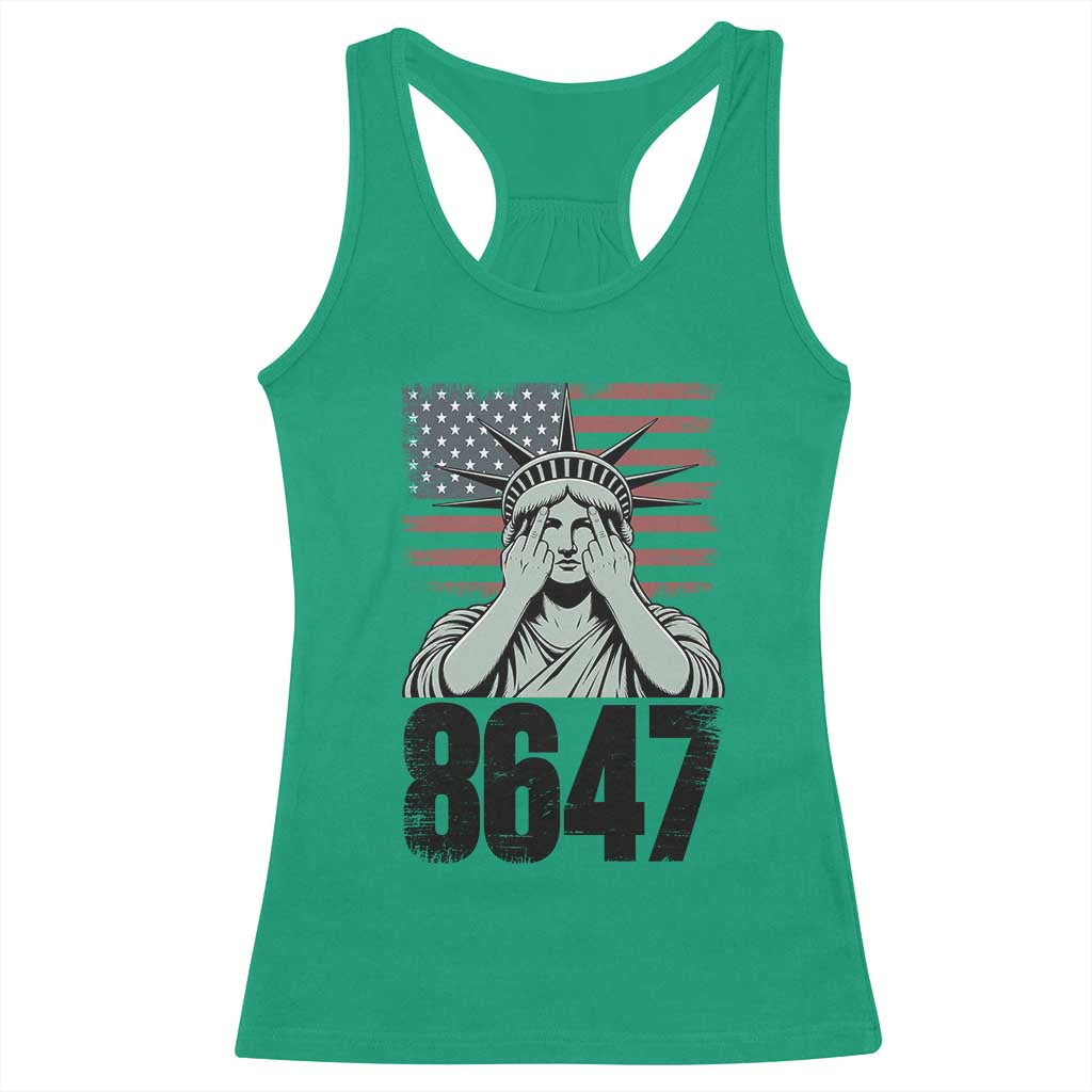 8647 Statue Of Liberty Racerback Tank Top Political Satire Protest Poster Graphic