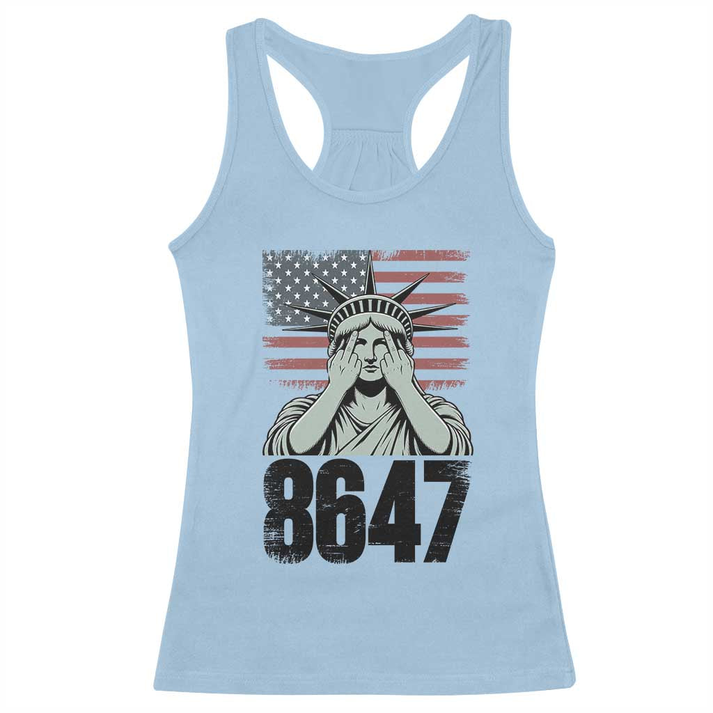 8647 Statue Of Liberty Racerback Tank Top Political Satire Protest Poster Graphic