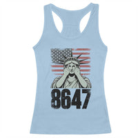 8647 Statue Of Liberty Racerback Tank Top Political Satire Protest Poster Graphic