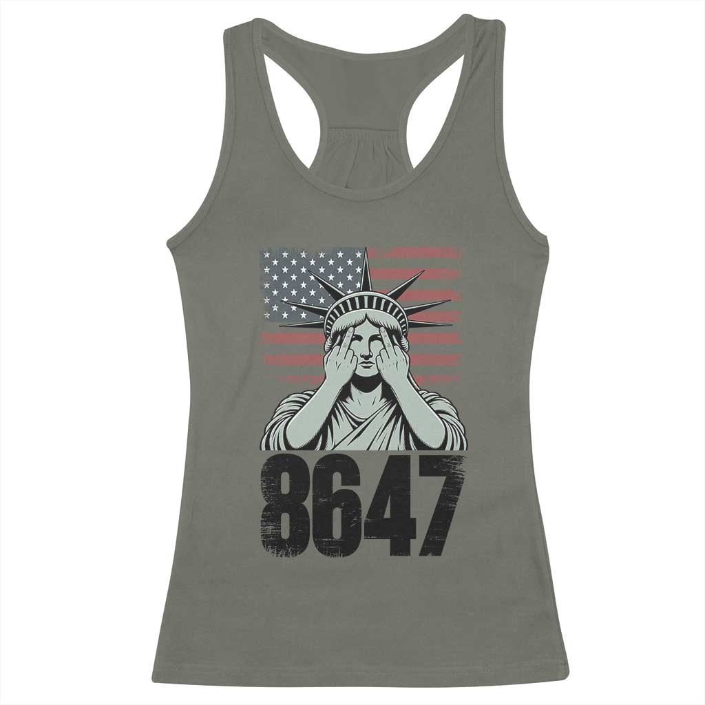 8647 Statue Of Liberty Racerback Tank Top Political Satire Protest Poster Graphic