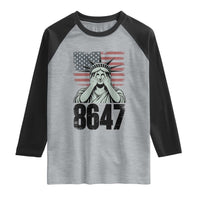 8647 Statue Of Liberty Raglan Shirt Political Satire Protest Poster Graphic