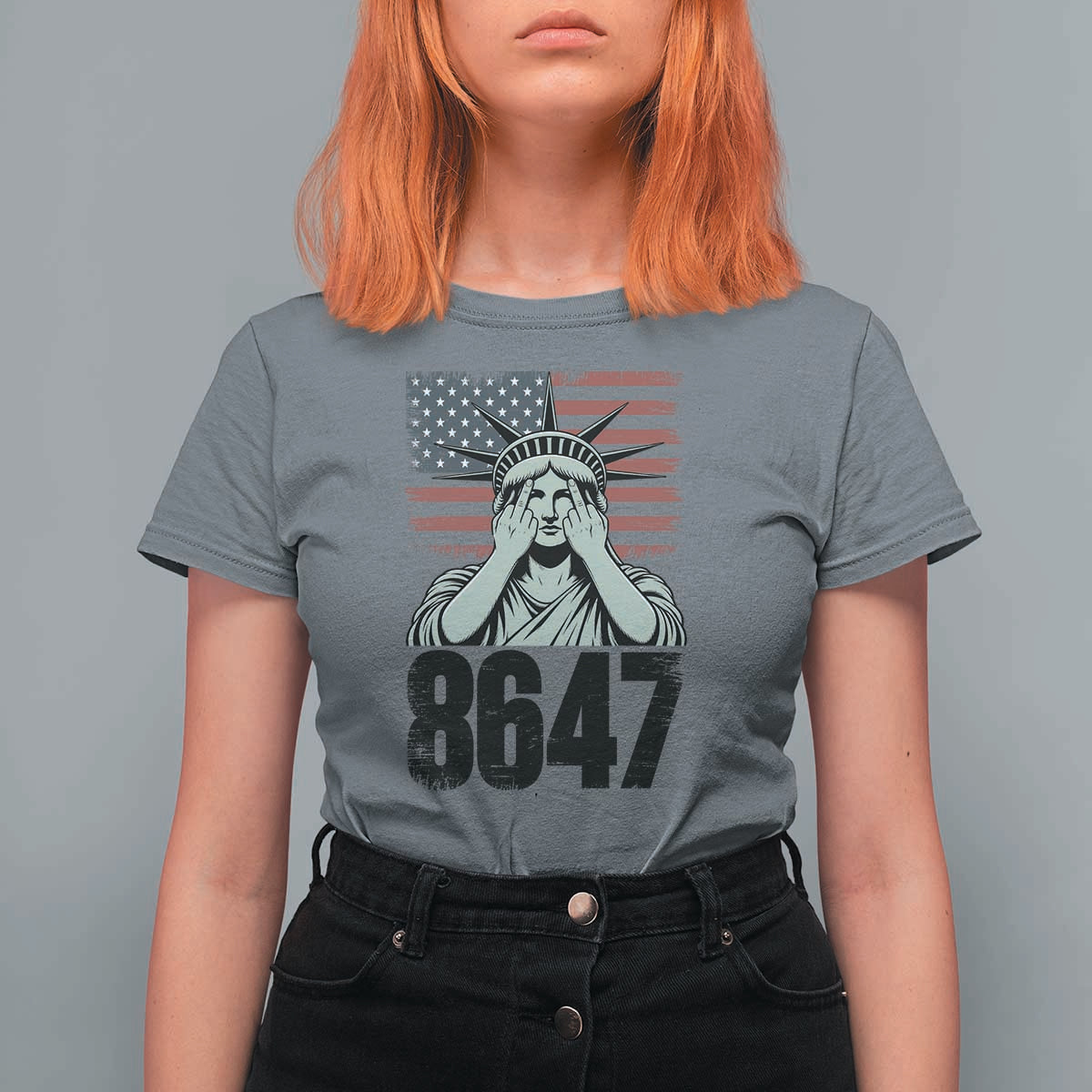 8647 Statue Of Liberty T Shirt For Women Political Satire Protest Poster Graphic