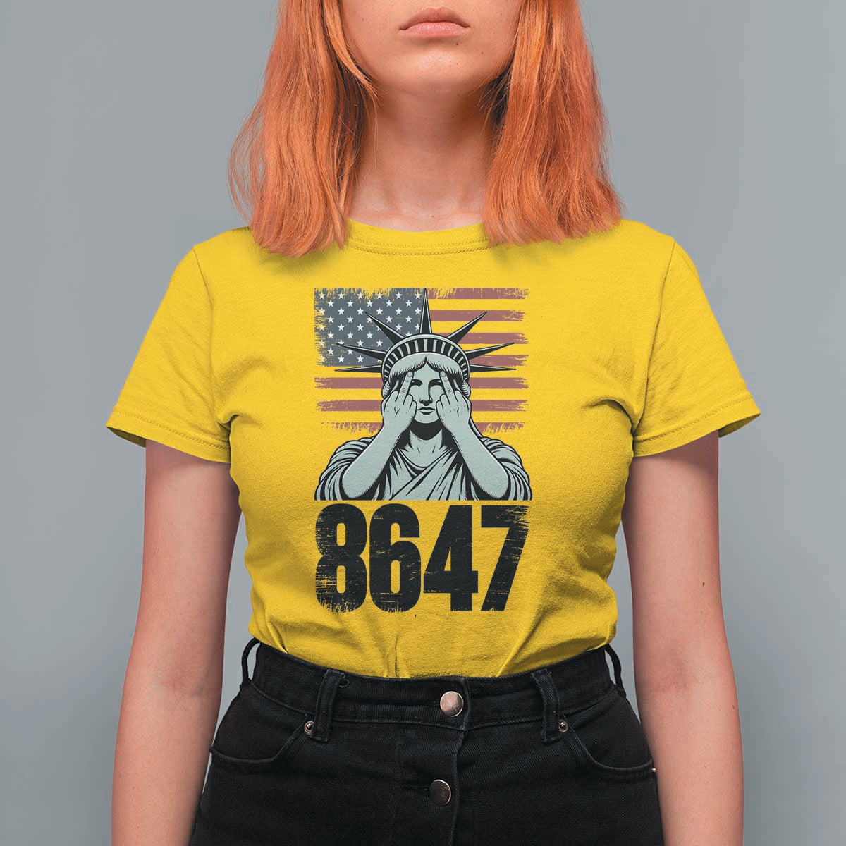8647 Statue Of Liberty T Shirt For Women Political Satire Protest Poster Graphic