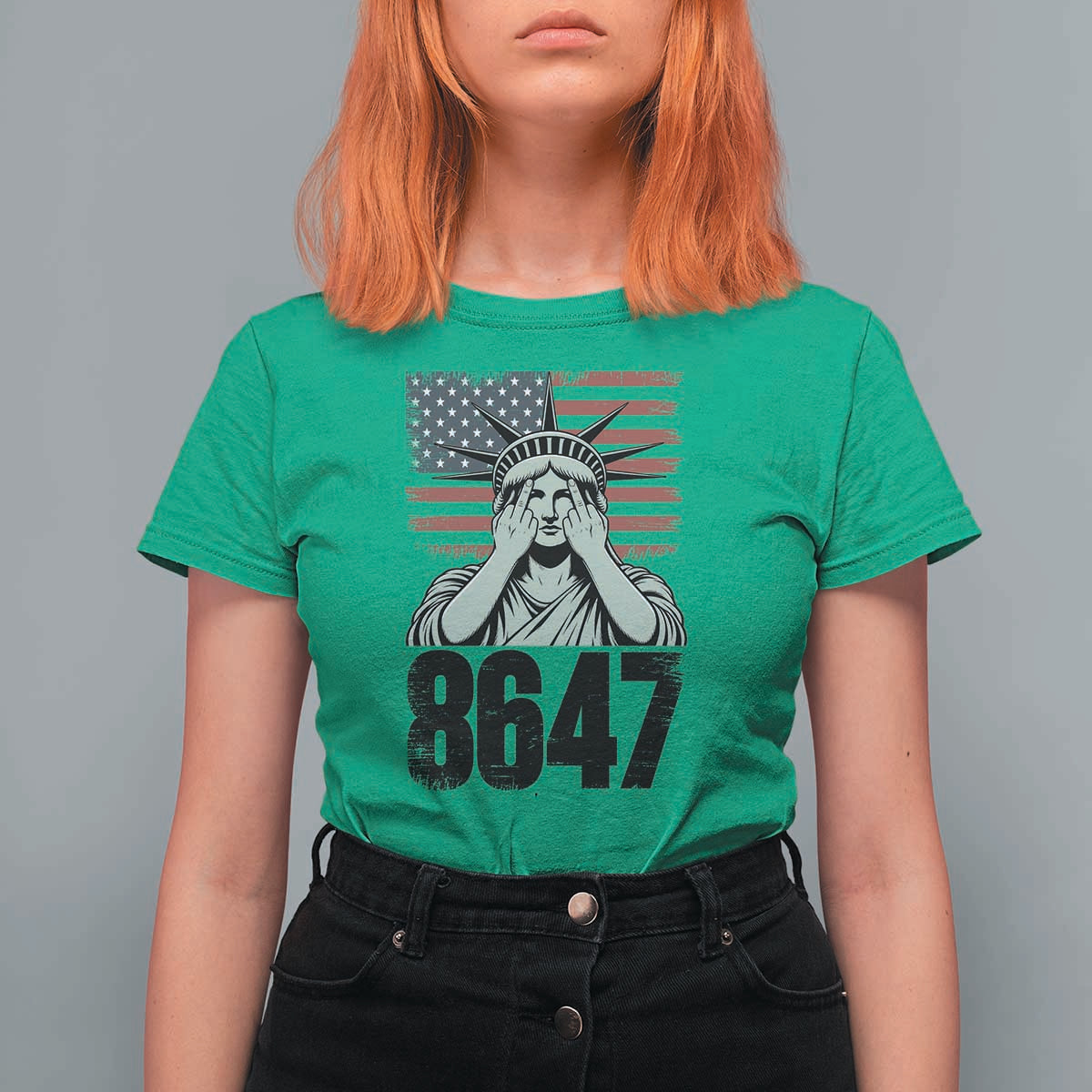 8647 Statue Of Liberty T Shirt For Women Political Satire Protest Poster Graphic