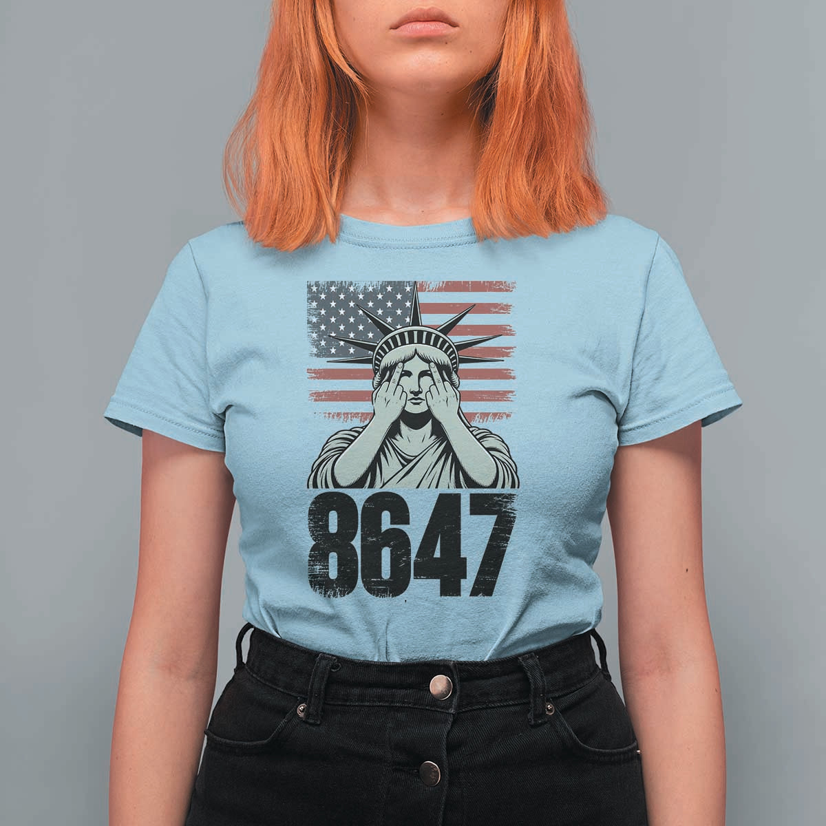 8647 Statue Of Liberty T Shirt For Women Political Satire Protest Poster Graphic