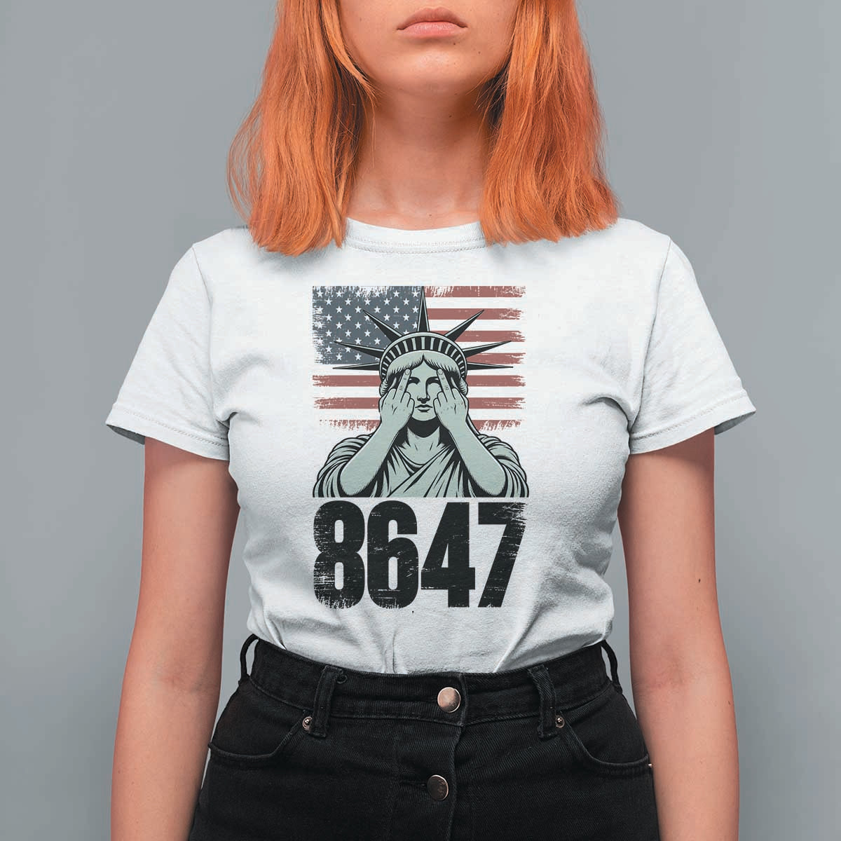 8647 Statue Of Liberty T Shirt For Women Political Satire Protest Poster Graphic