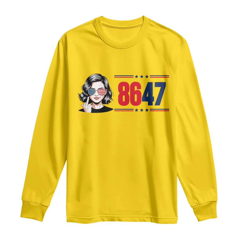 Political Activist 8647 Long Sleeve Shirt Freedom Satire Protest Graphic