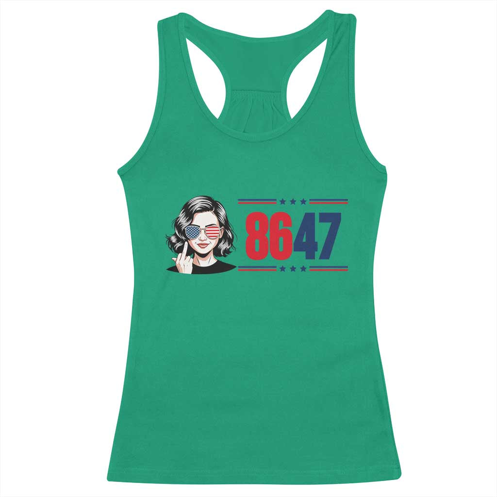 Political Activist 8647 Racerback Tank Top Freedom Satire Protest Graphic