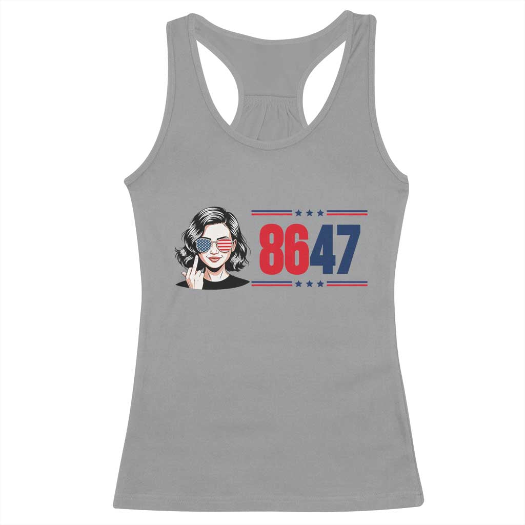 Political Activist 8647 Racerback Tank Top Freedom Satire Protest Graphic