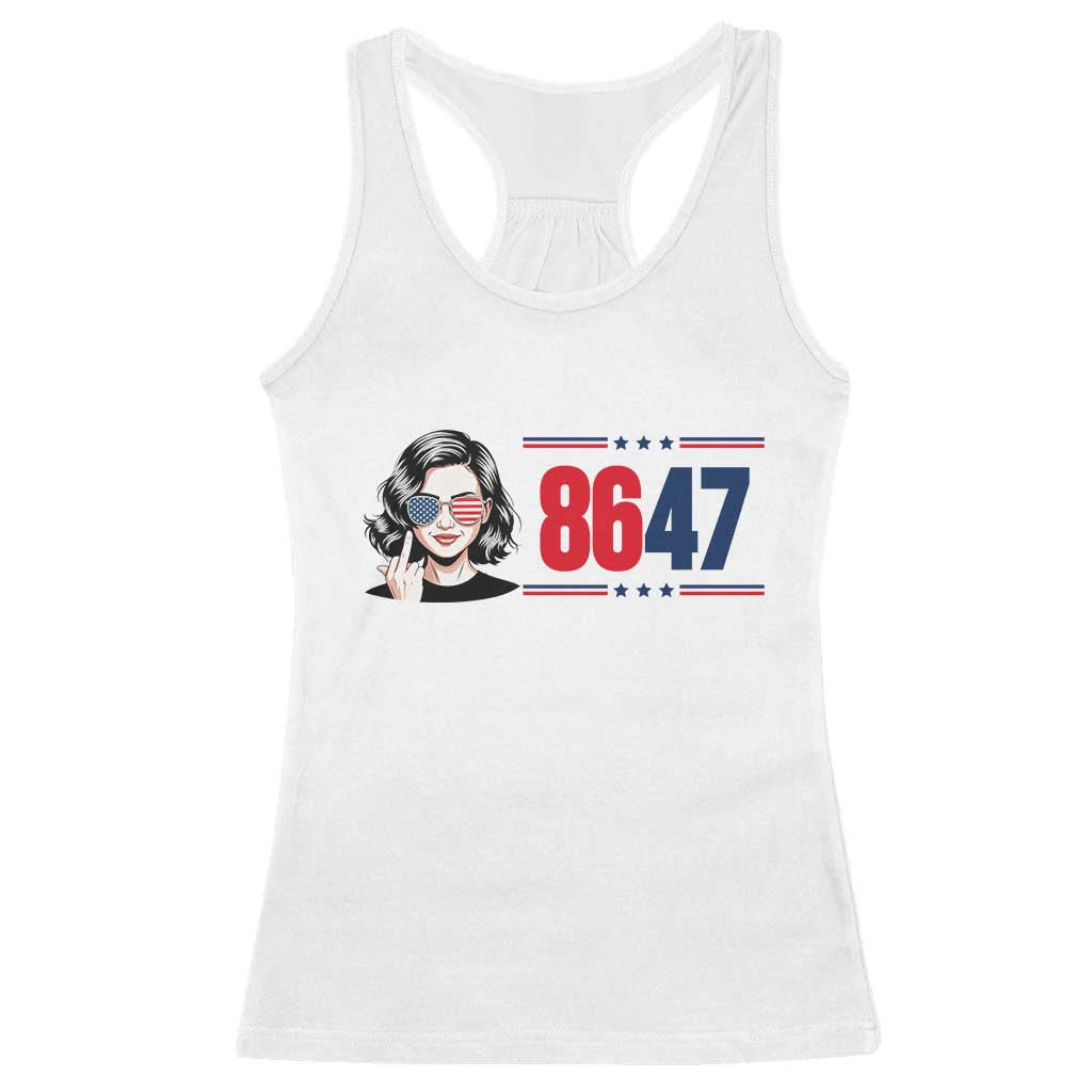Political Activist 8647 Racerback Tank Top Freedom Satire Protest Graphic