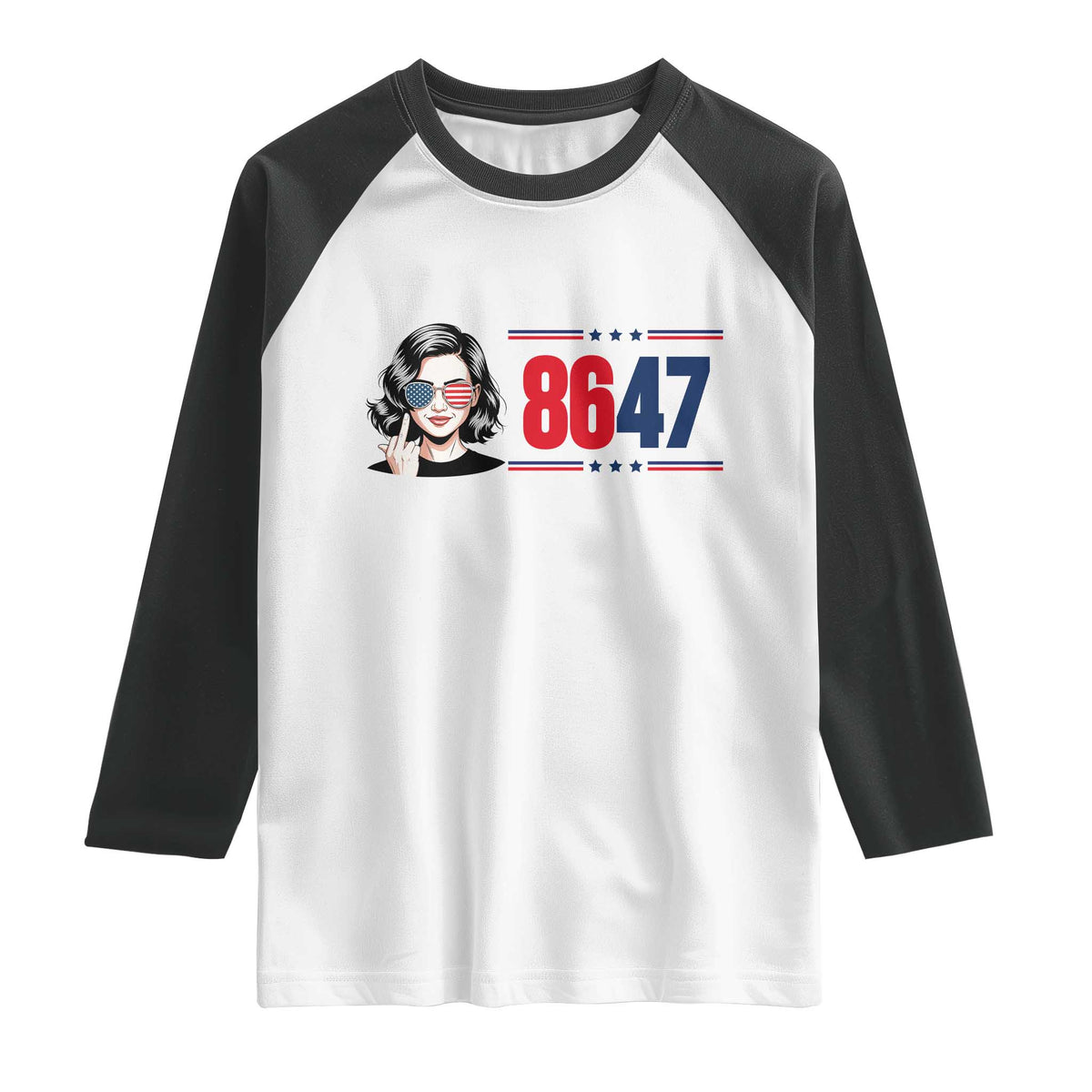Political Activist 8647 Raglan Shirt Freedom Satire Protest Graphic