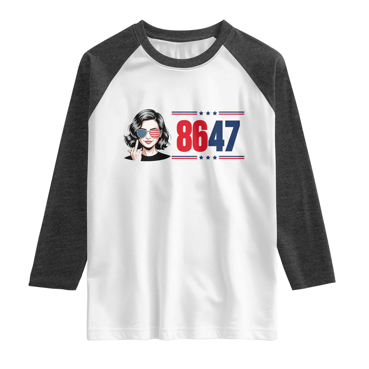 Political Activist 8647 Raglan Shirt Freedom Satire Protest Graphic