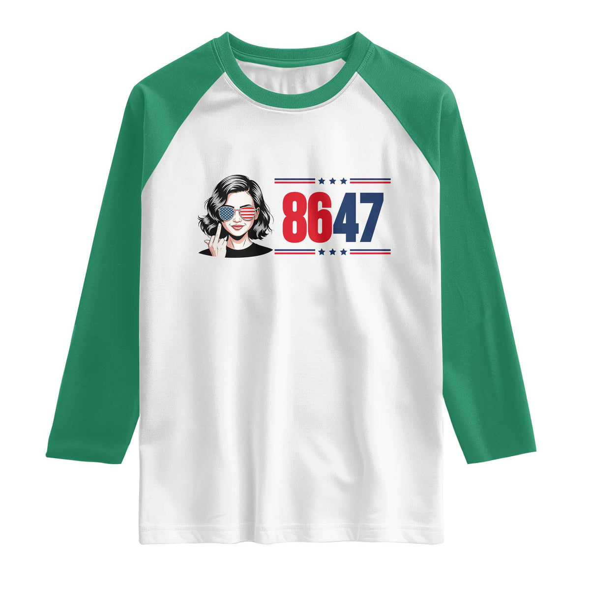 Political Activist 8647 Raglan Shirt Freedom Satire Protest Graphic