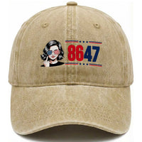Political Activist 8647 Washed Cotton Baseball Cap Freedom Satire Protest Graphic