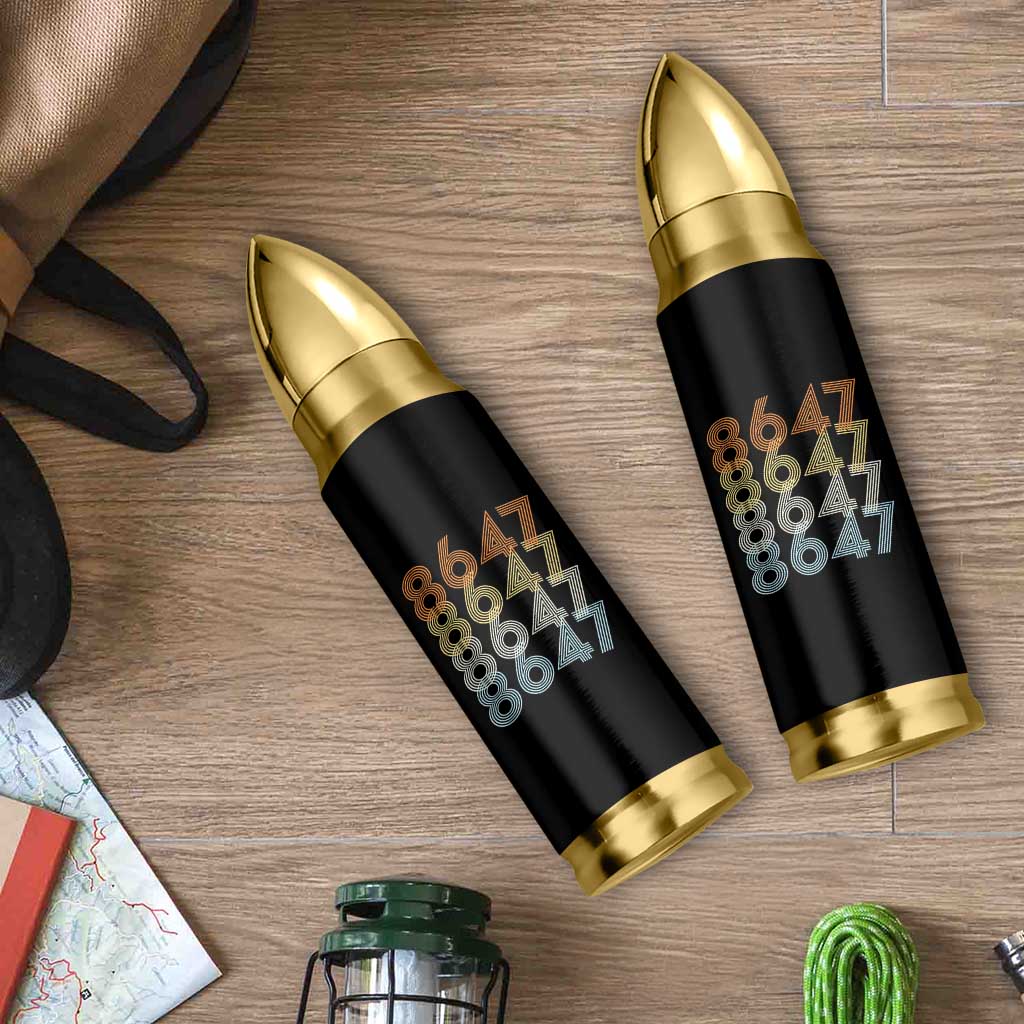 Retro Vintage 8647 Bullet Tumbler Freedom Protest Stripe Graphic