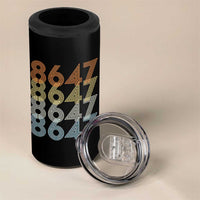 Retro Vintage 8647 4 in 1 Can Cooler Tumbler Freedom Protest Stripe Graphic