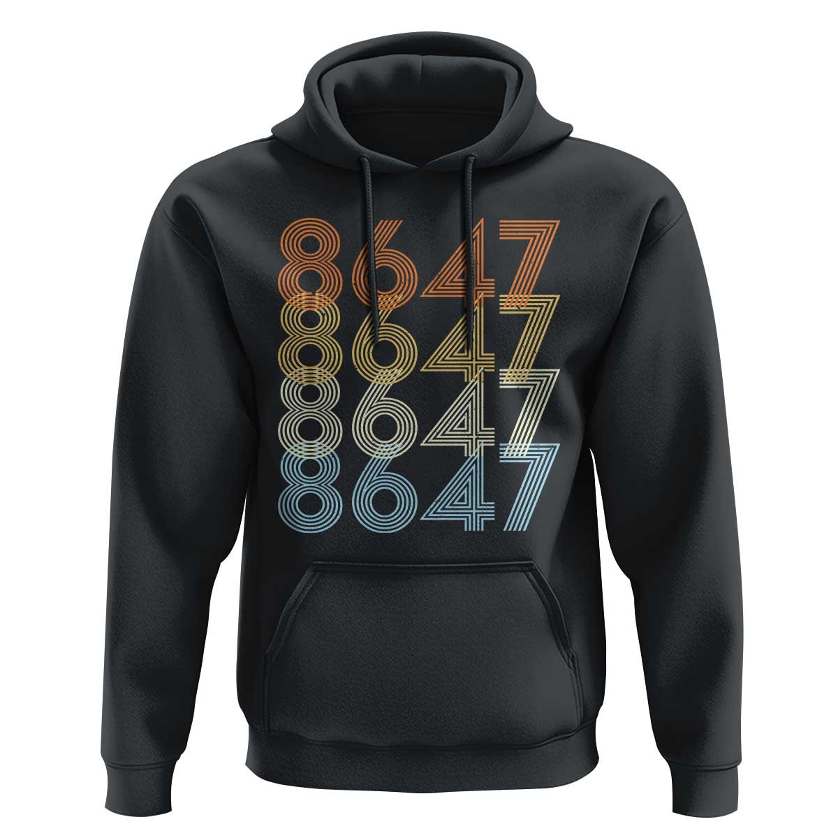 Retro Vintage 8647 Hoodie Freedom Protest Stripe Graphic