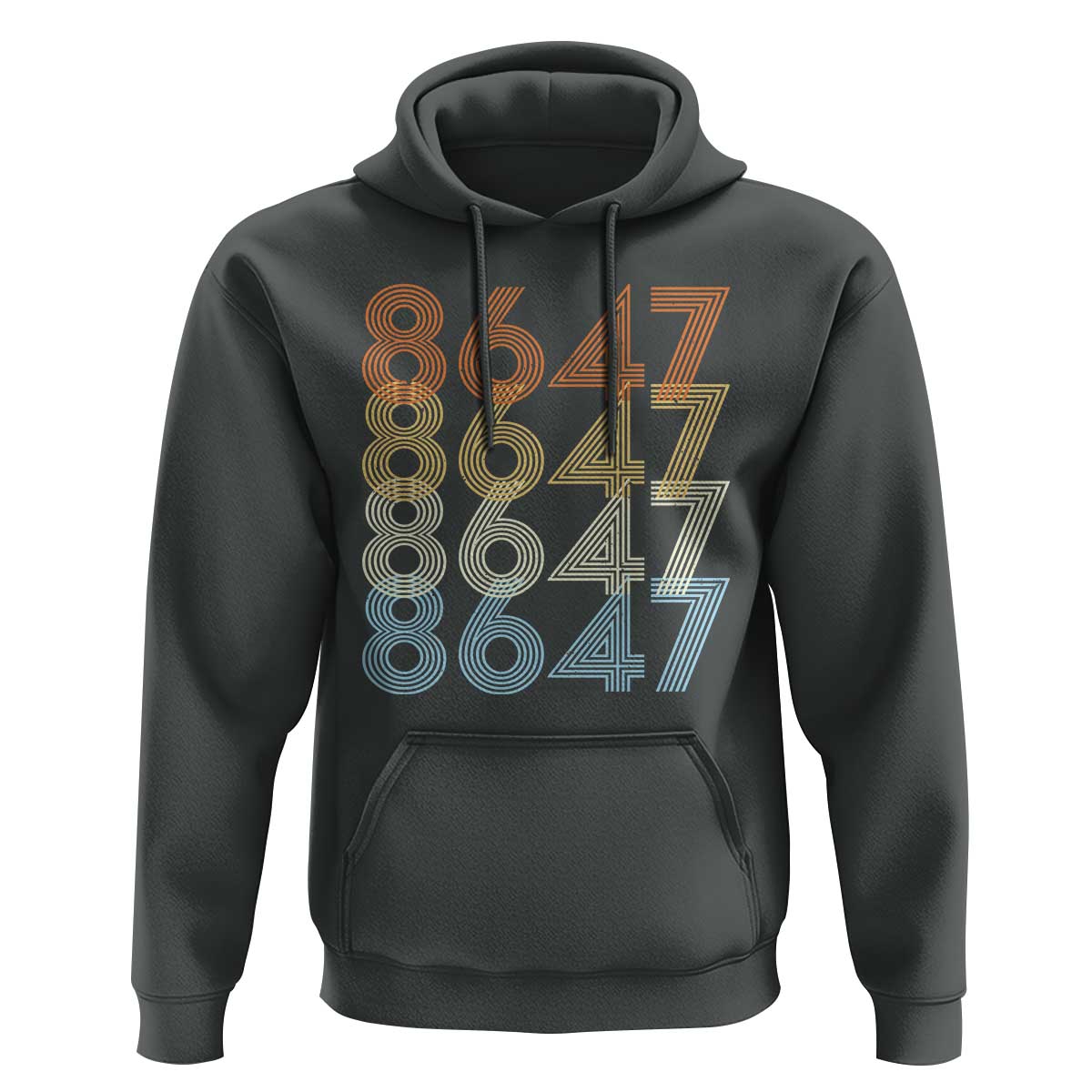 Retro Vintage 8647 Hoodie Freedom Protest Stripe Graphic