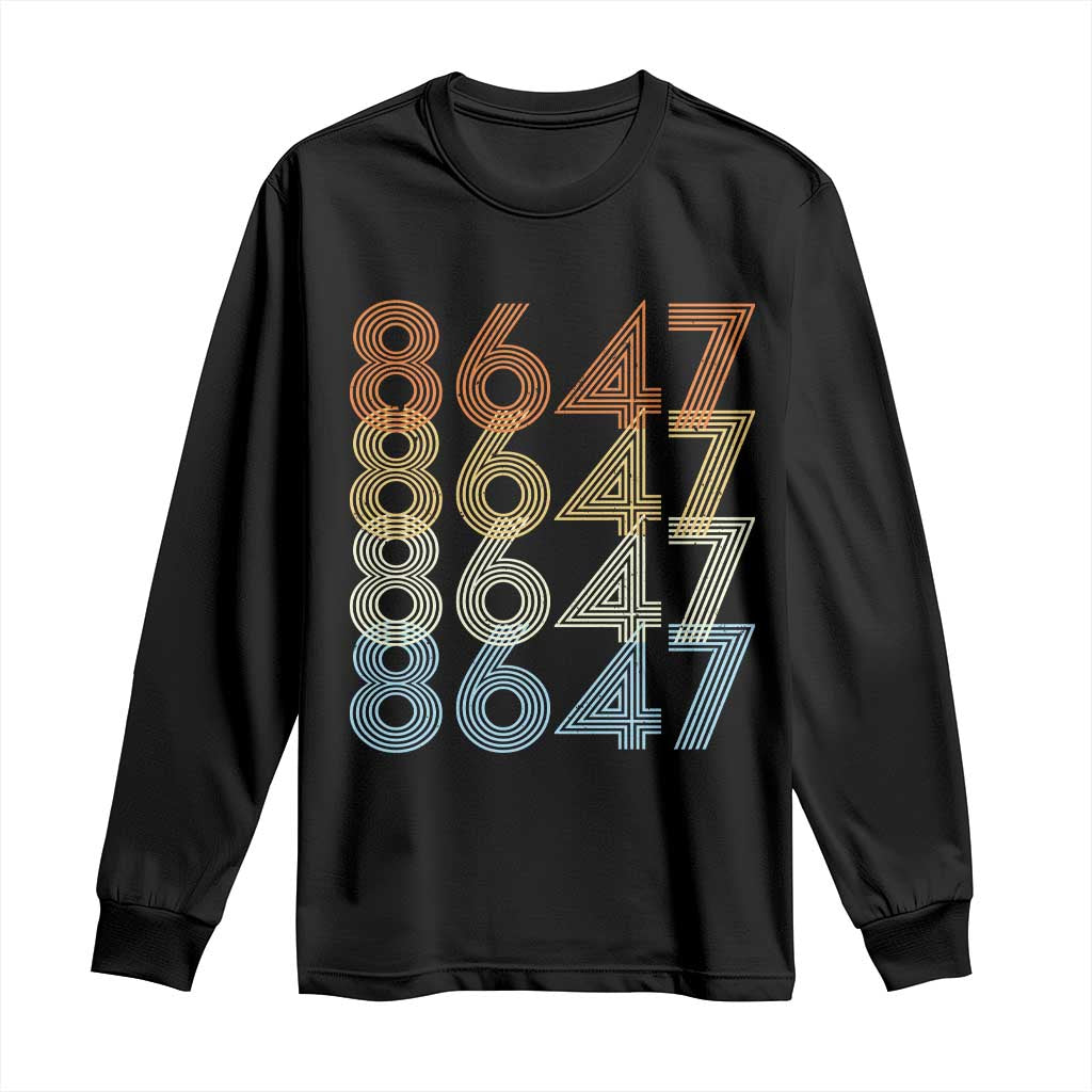 Retro Vintage 8647 Long Sleeve Shirt Freedom Protest Stripe Graphic