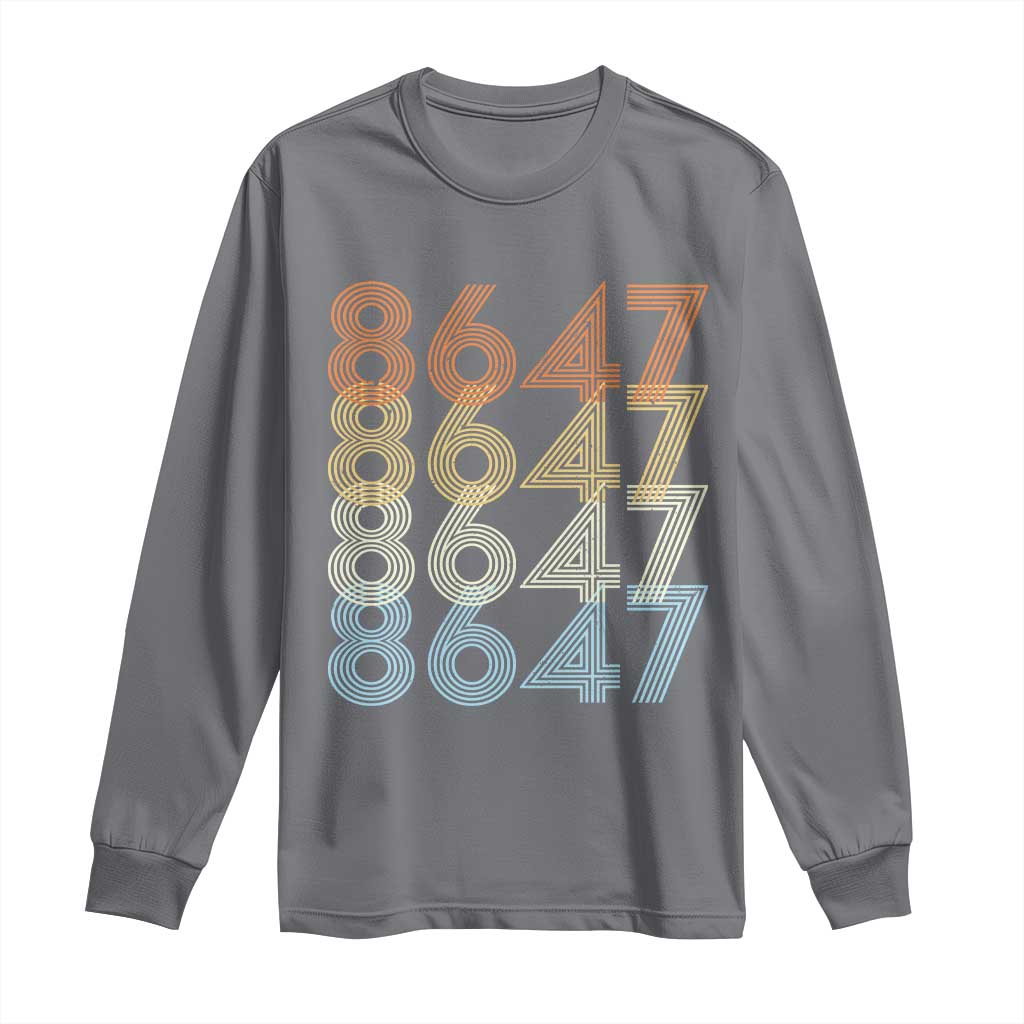 Retro Vintage 8647 Long Sleeve Shirt Freedom Protest Stripe Graphic