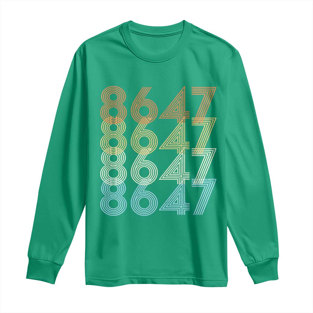 Retro Vintage 8647 Long Sleeve Shirt Freedom Protest Stripe Graphic