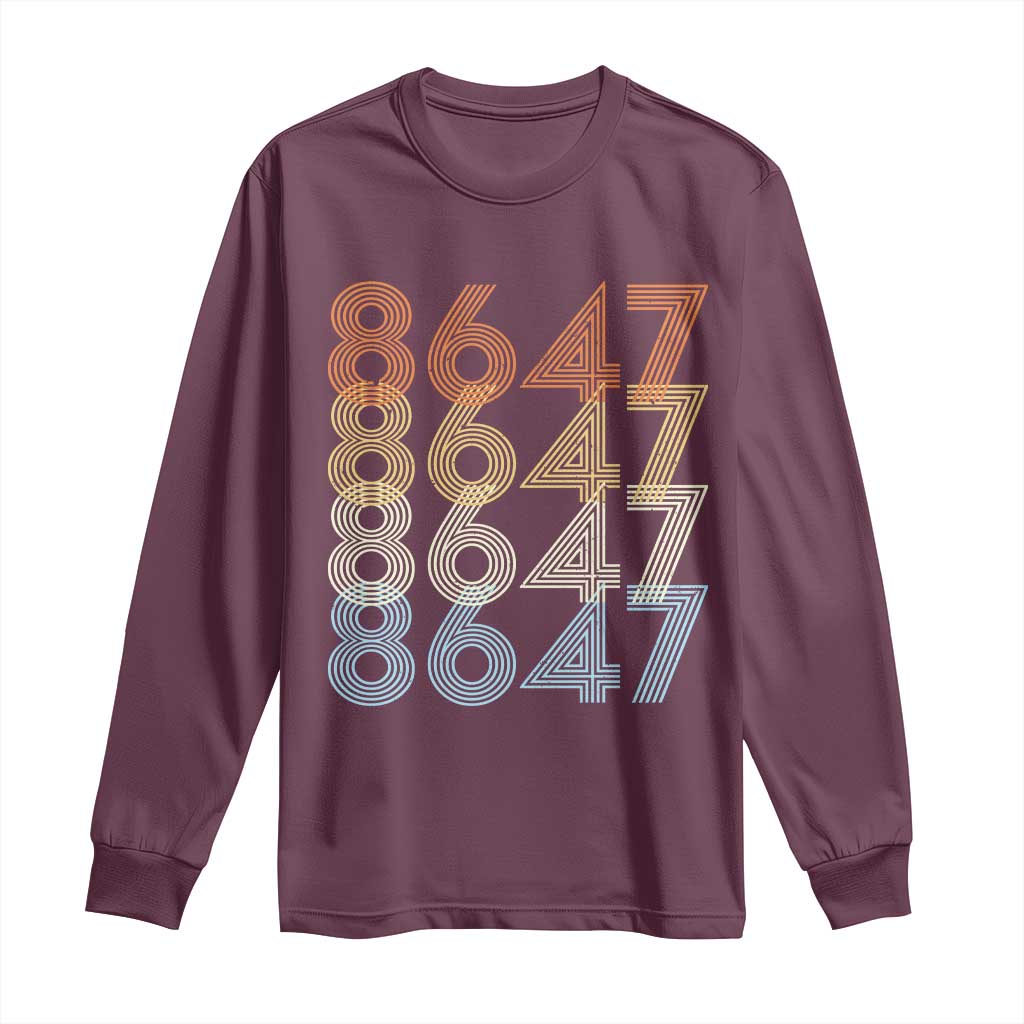 Retro Vintage 8647 Long Sleeve Shirt Freedom Protest Stripe Graphic
