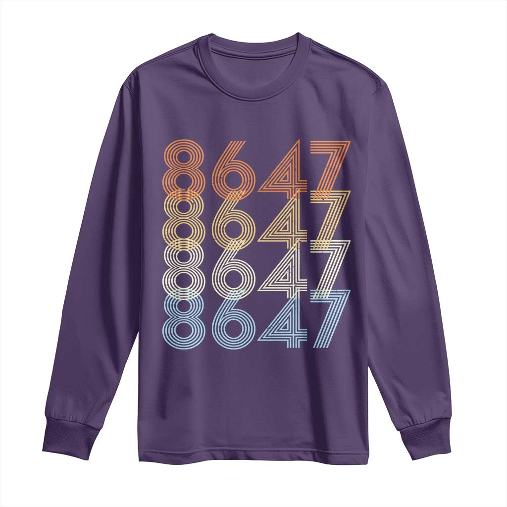 Retro Vintage 8647 Long Sleeve Shirt Freedom Protest Stripe Graphic