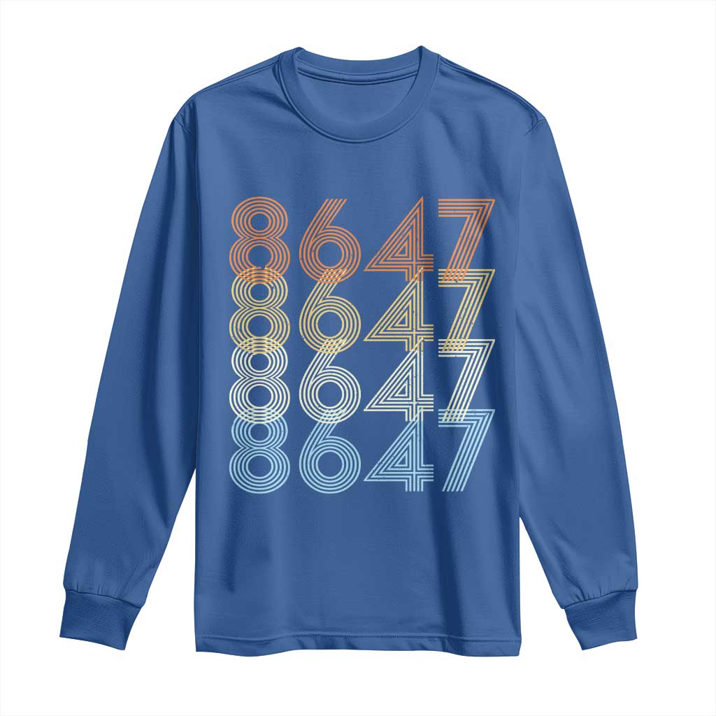 Retro Vintage 8647 Long Sleeve Shirt Freedom Protest Stripe Graphic