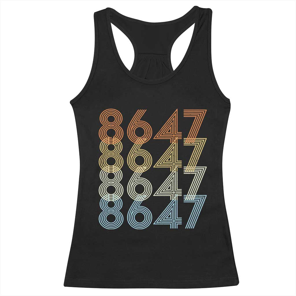 Retro Vintage 8647 Racerback Tank Top Freedom Protest Stripe Graphic
