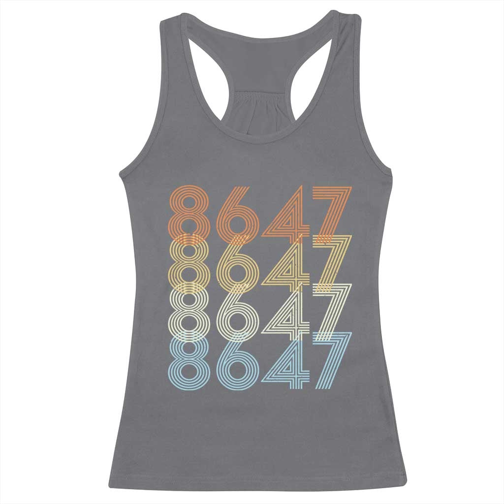Retro Vintage 8647 Racerback Tank Top Freedom Protest Stripe Graphic