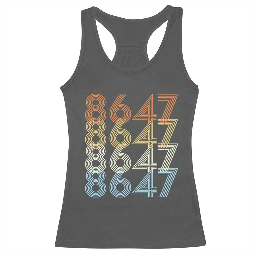 Retro Vintage 8647 Racerback Tank Top Freedom Protest Stripe Graphic