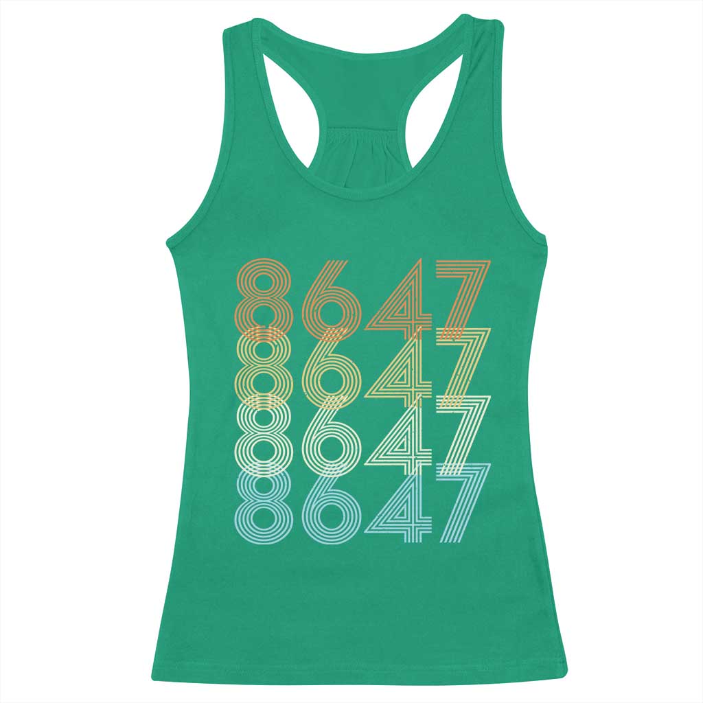 Retro Vintage 8647 Racerback Tank Top Freedom Protest Stripe Graphic