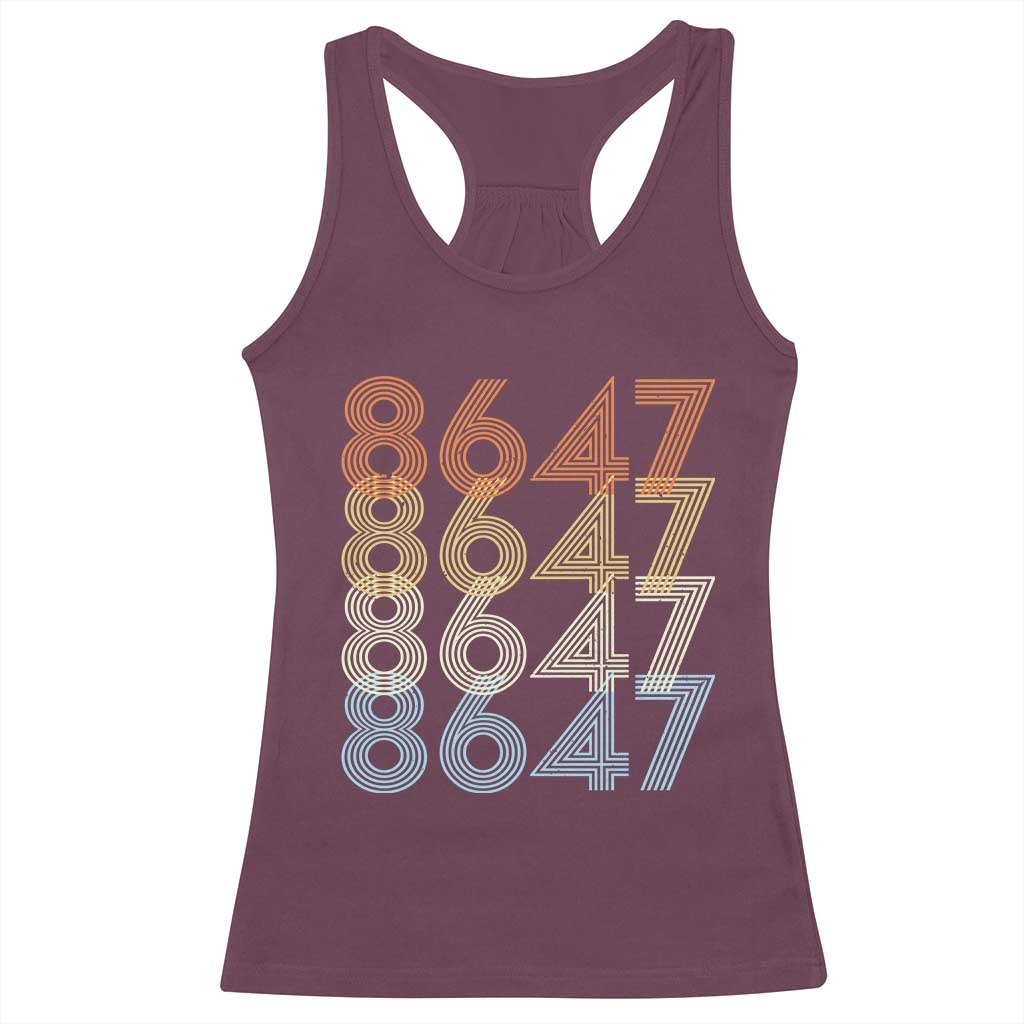 Retro Vintage 8647 Racerback Tank Top Freedom Protest Stripe Graphic