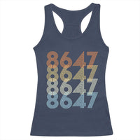 Retro Vintage 8647 Racerback Tank Top Freedom Protest Stripe Graphic