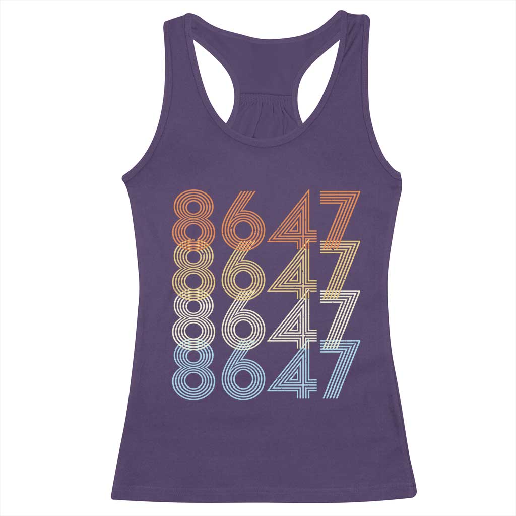 Retro Vintage 8647 Racerback Tank Top Freedom Protest Stripe Graphic