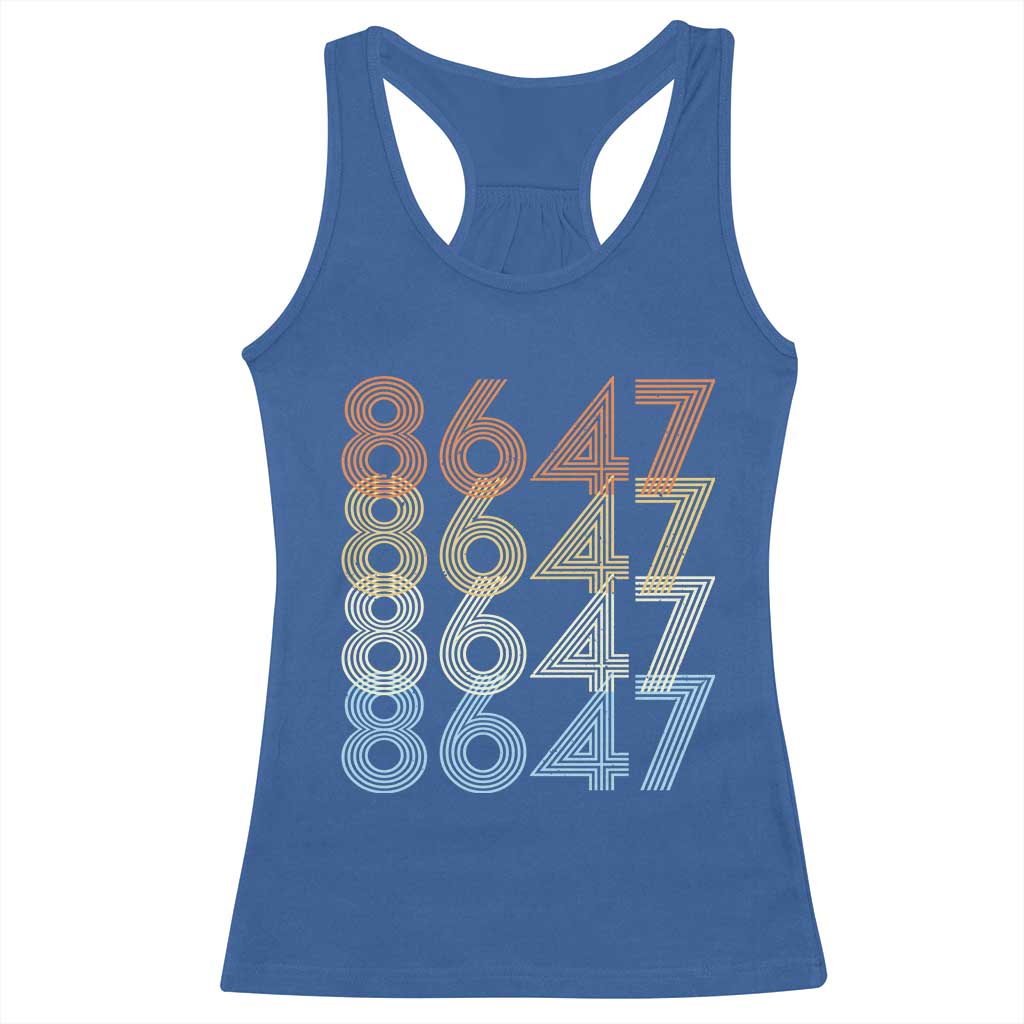 Retro Vintage 8647 Racerback Tank Top Freedom Protest Stripe Graphic