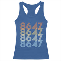 Retro Vintage 8647 Racerback Tank Top Freedom Protest Stripe Graphic
