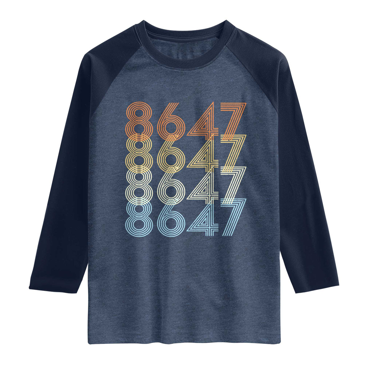 Retro Vintage 8647 Raglan Shirt Freedom Protest Stripe Graphic