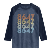 Retro Vintage 8647 Raglan Shirt Freedom Protest Stripe Graphic