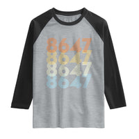 Retro Vintage 8647 Raglan Shirt Freedom Protest Stripe Graphic