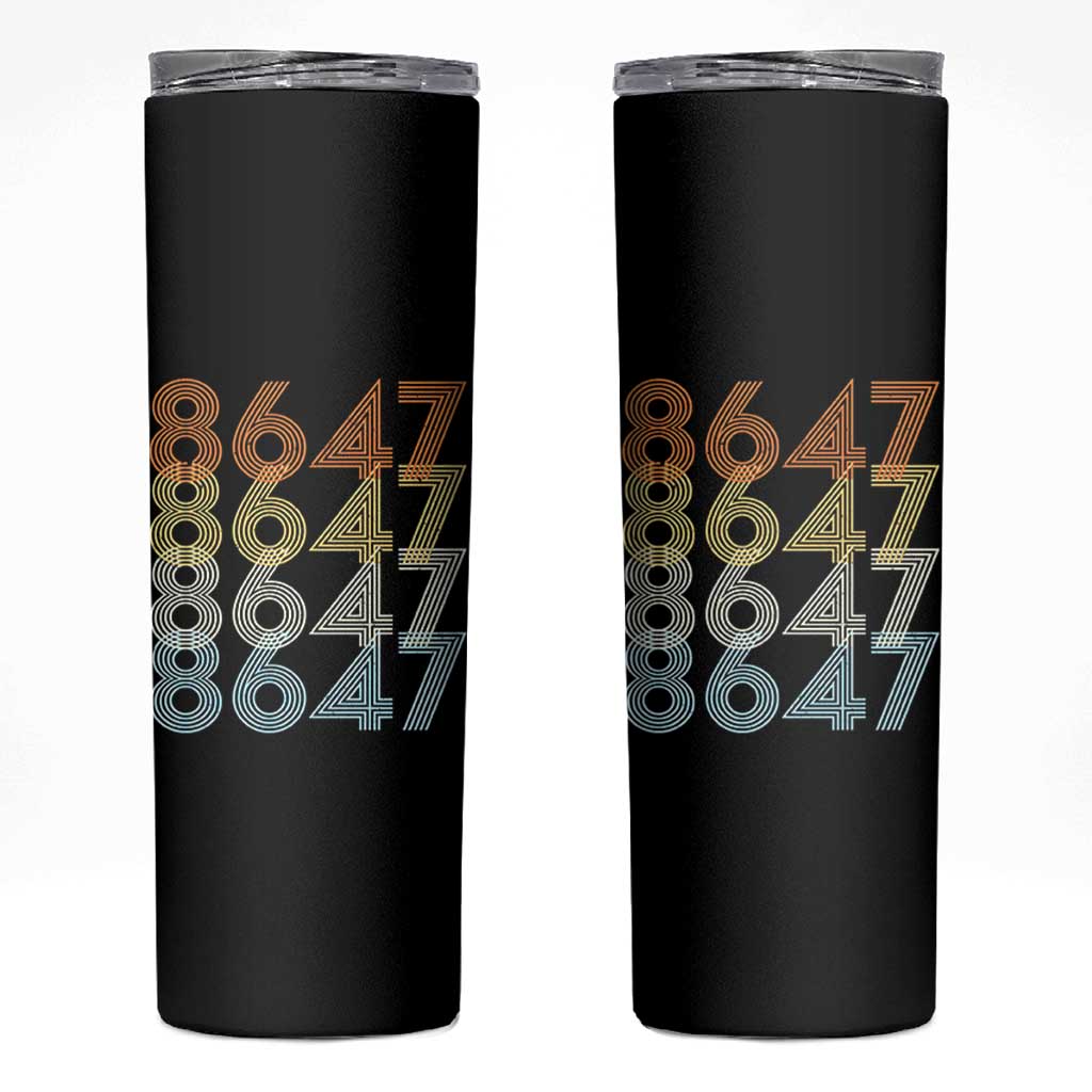 Retro Vintage 8647 Skinny Tumbler Freedom Protest Stripe Graphic