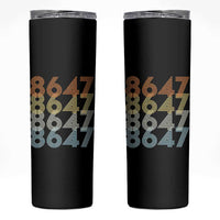Retro Vintage 8647 Skinny Tumbler Freedom Protest Stripe Graphic