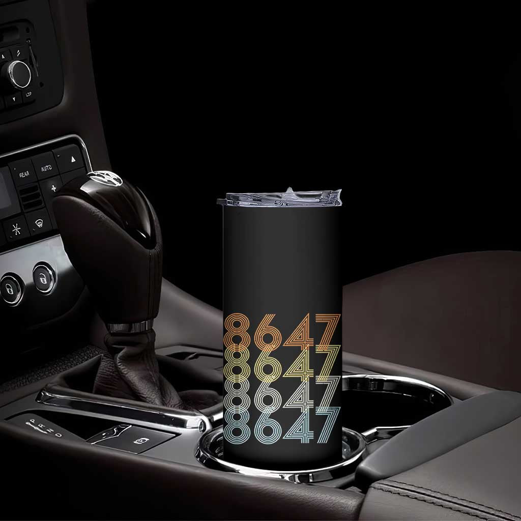 Retro Vintage 8647 Skinny Tumbler Freedom Protest Stripe Graphic