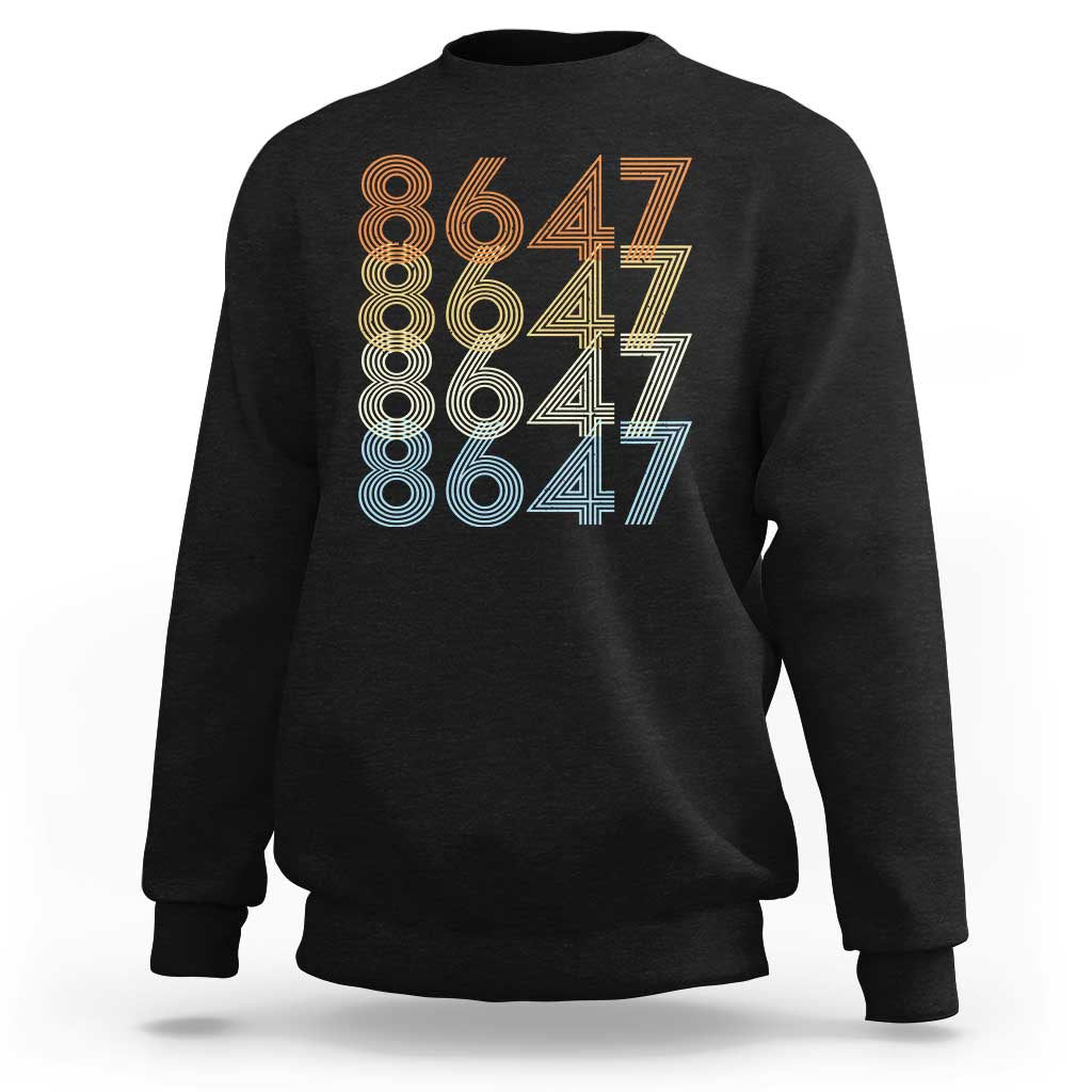 Retro Vintage 8647 Sweatshirt Freedom Protest Stripe Graphic