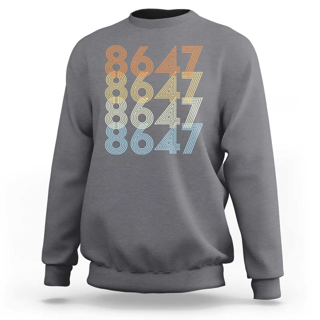 Retro Vintage 8647 Sweatshirt Freedom Protest Stripe Graphic