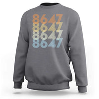 Retro Vintage 8647 Sweatshirt Freedom Protest Stripe Graphic