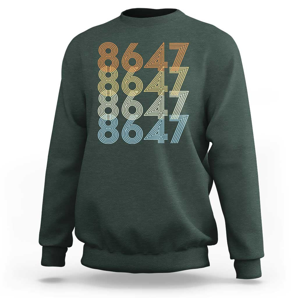 Retro Vintage 8647 Sweatshirt Freedom Protest Stripe Graphic