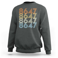 Retro Vintage 8647 Sweatshirt Freedom Protest Stripe Graphic