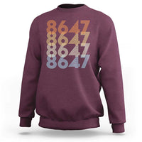 Retro Vintage 8647 Sweatshirt Freedom Protest Stripe Graphic