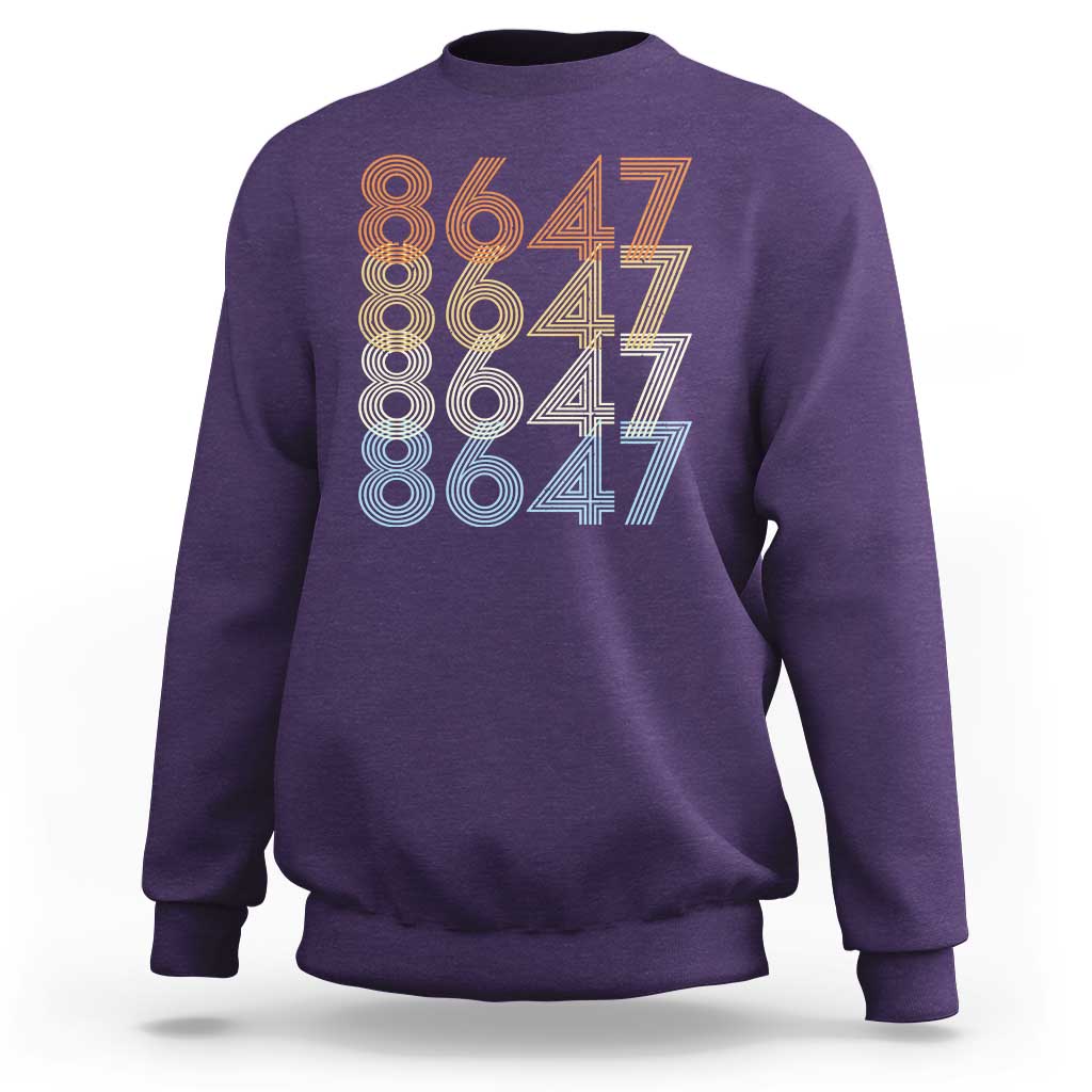 Retro Vintage 8647 Sweatshirt Freedom Protest Stripe Graphic